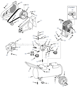 Page A Diagram and Parts List for VT619604 2001 Campbell Hausfeld Compressor